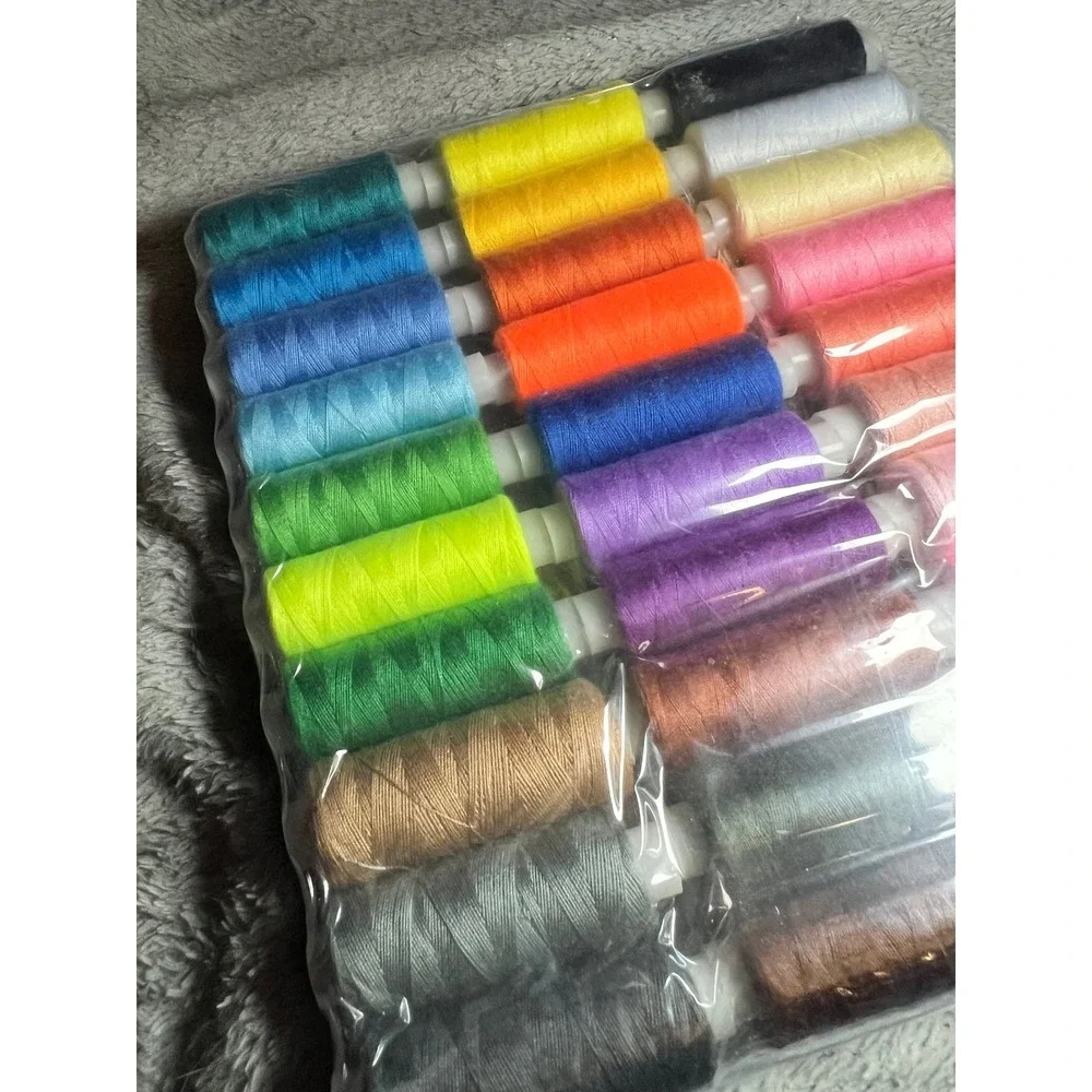 30 Spool Sewing Thread Set Assorted Rainbow Colors New Sealed Craft Supply